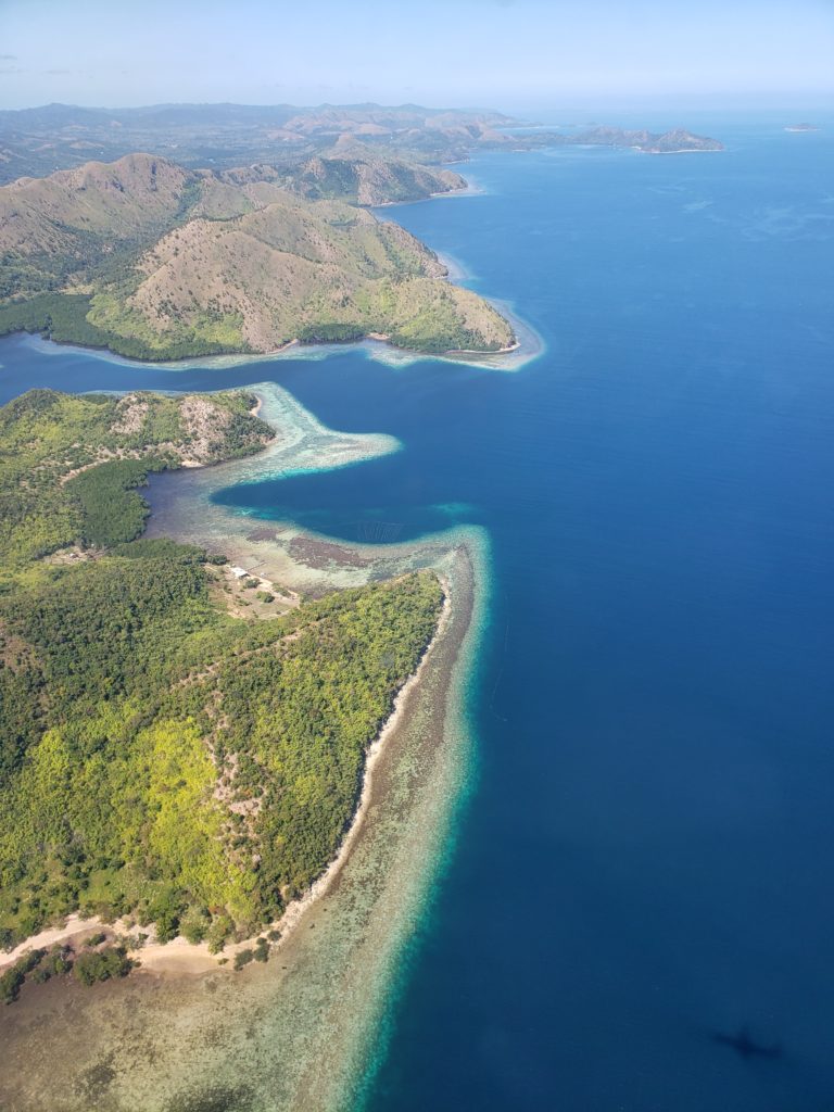 Ilha de Palawan nas Filipinas vista de cima