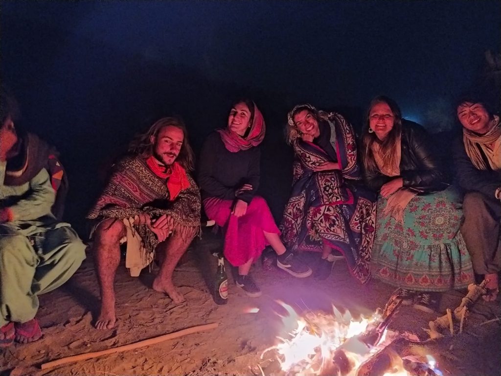 Noite fria no deserto de Thar